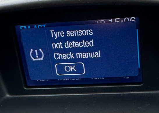 tyre sensor not detected error